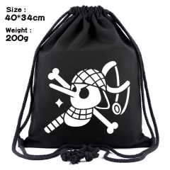 One Piece Cartoon Anime Canvas Bag Fashion Shoulder Drawstring Pocket Bag