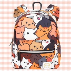 Neko Atsume Anime Backpack Bag Blue Students Good Quality Backpack