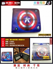 Captain America Cosplay Movie Purse Anime Folding Short Wallet