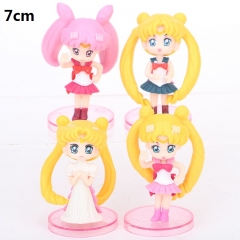 4PCS/SET 7CM Pretty Soldier Sailor Moon Cartoon Toys Anime PVC Figure