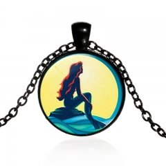 Lovely Little Mermaid Alloy Necklace Fancy Long Chain Necklace Cosplay Pendant