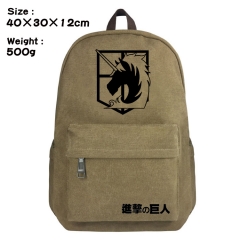 Attack on Titan Cartoon Bag Brown Canvas Wholesale Anime Backpack Bags