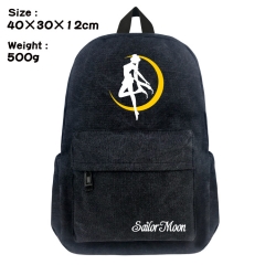 Pretty Soldier Sailor Moon Cartoon Bag Black Canvas Wholesale Anime Backpack Bags