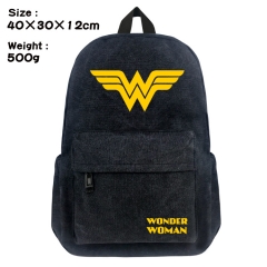 Wonder Woman Movie Bag Black Canvas Wholesale Anime Backpack Bags