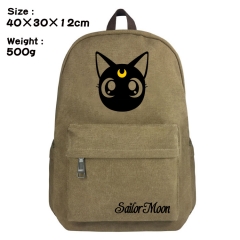 Pretty Soldier Sailor Moon Cartoon Bag Brown Canvas Wholesale Anime Backpack Bags