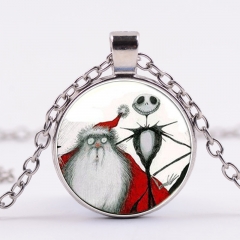 Cartoon Nightmare Before Christmas Alloy Necklace Glass Pendant Cosplay Necklace