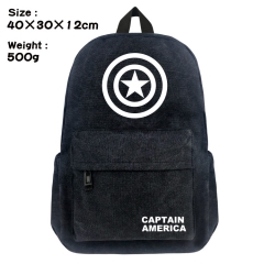 Captain America Movie Bag Black Canvas Wholesale Anime Backpack Bags