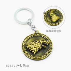 Game of Thrones Bronze Model Pendant Key Ring Wholesale Alloy Anime Keychain