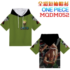 One Piece Cartoon Cosplay Print Anime Short Sleeves Hooded T Shirts