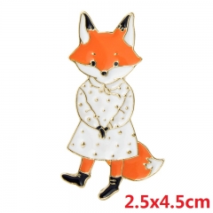 Cartoon Fox Lady Model Fashion Badge Pin Anime Decoration Alloy Brooch