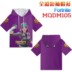 Fortnite Game Cosplay Print Anime Short Sleeves Hooded T Shirts