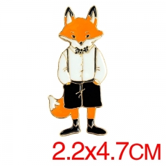 Cartoon Fox Gentleman Model Fashion Badge Pin Anime Decoration Alloy Brooch