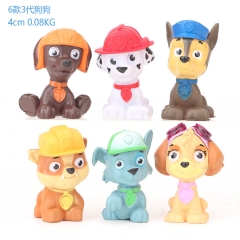 6PCS/SET 4CM Paw Patrol Cartoon Collection Toys Statue Anime PVC Figure