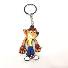 Crash Bandicoot Character Cute Keychain Soft PVC Key Chains