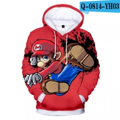 New Arrival Super Mario Bro 3D Cosplay Hoodies Thick Colorful Hooded Fashion Sweatshirts