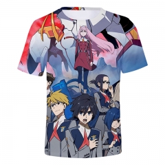 New Arrivals Anime Cartoon Darling in the franxx 3D Loose T shirts Fashion Short Sleeves Tshirts
