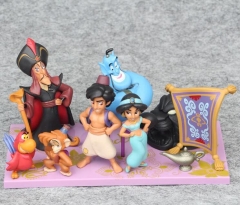 Aladdin and the magic lamp Cartoon Collection Toys Statue Anime PVC Figures Set