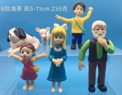 Heidi,a Girl of the Alps / Arupusu no Shōjo Haiji Cartoon Model Toys Statue Anime Plastic Figures 6pcs/set