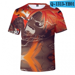 2018 New Colorful Fairy Tail Loose T shirts 3D Short Sleeves T shirt