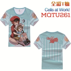Cells at Work Cosplay Cartoon Print Anime Short Sleeves Style Round Neck Comfortable T Shirts