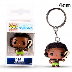 Funko POP Moana Maui PVC Model Toys Key Ring Anime Cartoon Figures Pendant Keychain 4cm