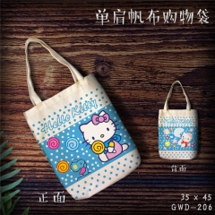Hello Kitty Cartoon Kawaii Shopping Bag Canvas Single Shoulder Bags