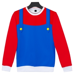 Super Mario Bro Game Cosplay Hoodies Loose Men Hooded Long Sleeves Sweatshirts