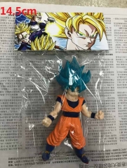 Dragon Ball Z Son Goku Blue Hair Cartoon Model Toy Statue Anime PVC Action Figures 14.5cm