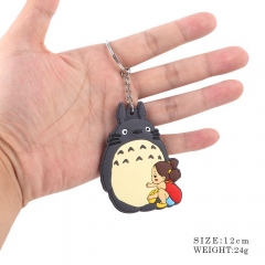 Japanese Cartoon My Neighbor Totoro Kawaii Soft Plastic Keychain Double Sided Key Chains