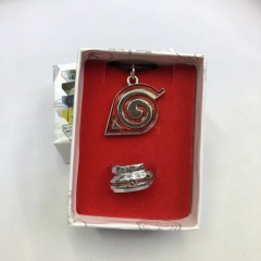 Naruto Cosplay Cartoon Decoration Anime Necklace+Ring
