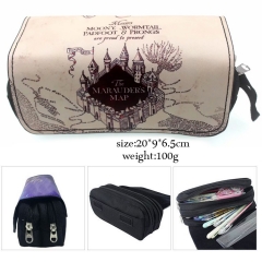 Harry Potter Anime Cartoon PU Students Pencil Bag Zipper Pen Bags