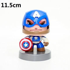 Captain America Can Change Face Cartoon Model Toys Statue Q-version Anime PVC Figure 11.5cm