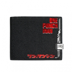 One Punch Man Black Short Wallet PU Leather Bifold Wallets Women Coin Purse