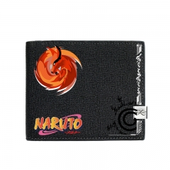 Naruto Black Short Wallet PU Leather Bifold Wallets Women Coin Purse
