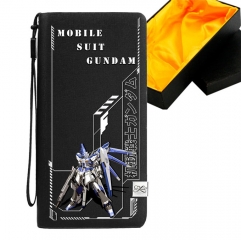 Gundam Black Long Wallet PU Leather Bifold Wallets Women Coin Purse