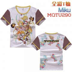 Hatsune Miku Cosplay Cartoon Print Anime Short Sleeves Style Round Neck Comfortable T Shirts