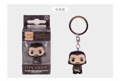 Funko Pop Game of Thrones Jon Snow PVC Model Toys Key Ring Anime Cartoon Figures Pendant Keychain