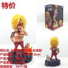 One Piece Sanji with Tattoo Anime Plastic Figure Cartoon Collection Toys Statue 18cm