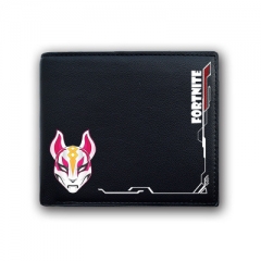 Fortnite Black Cosplay Hot Game Cartoon PU Anime Wallet Bifold Short Style Coin Purse