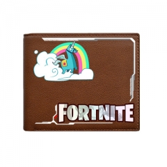 Fortnite Light Brown Cosplay Hot Game Cartoon PU Anime Wallet Bifold Short Style Coin Purse