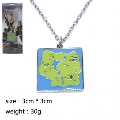 Hot Fortnite Cosplay Game Decoration Neck Map Design Anime Alloy Necklace