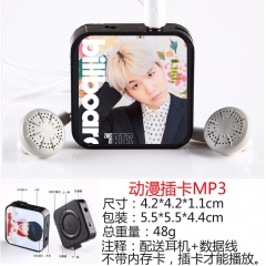 K-POP BTS Bulletproof Boy Scouts Cosplay Convenient Plug-in Card Anime MP3 Player with Data Wire Earphone