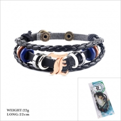 Death Note Cosplay Cartoon Woven Leather Bangles Anime Bracelet