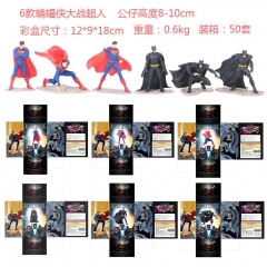 6pcs/set The Avengers Batmen VS Superman Collection Toys Statue Anime PVC Figure 8-10cm