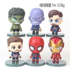 6pcs/set The Avengers Collection Toys Statue Anime PVC Figure 7cm
