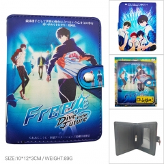 Free! Cosplay Cartoon Purse Anime Folding Short Snap Button Wallet