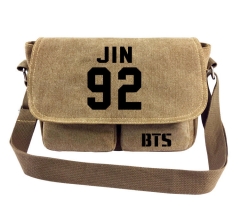 K-POP BTS Bulletproof Boy Scouts 92JIN Canvas Crossbody Bag Student Anime Shoulder Bag