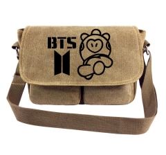 K-POP BTS Bulletproof Boy Scouts Cartoon Canvas Crossbody Bag Student Anime Shoulder Bag