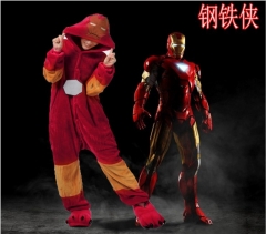 Iron Man Cartoon Cosplay New Kawaii Pyjamas Warm Winter Anime Flannel Pyjamas