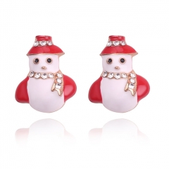 Popular Christmas Gift Girls Kawaii Snowman Earring Red Fancy Earrings 10pair/set